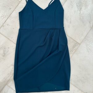 Lulu's Teal Sleeveless Mini Dress